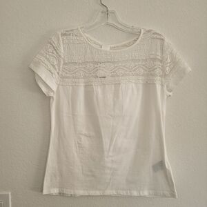NWT H&M Lacey White Top